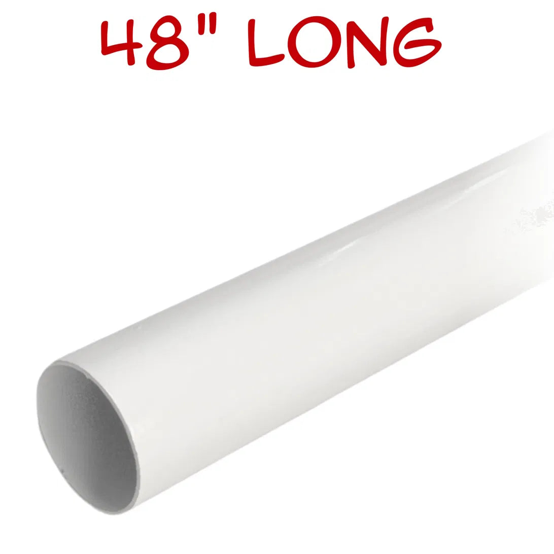 48" gloss white round closet rod only 32mm diameter