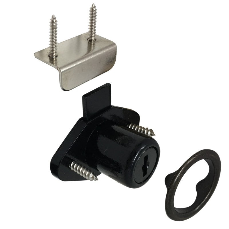 Black keyed alike cabinet lock, 7/8 inch bore