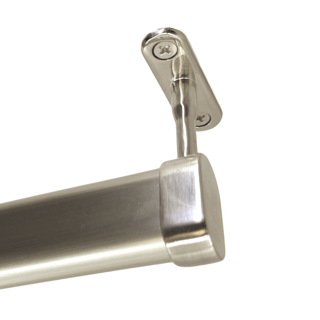 Satin nickel oval closet rod Top Mount Bracket with rod