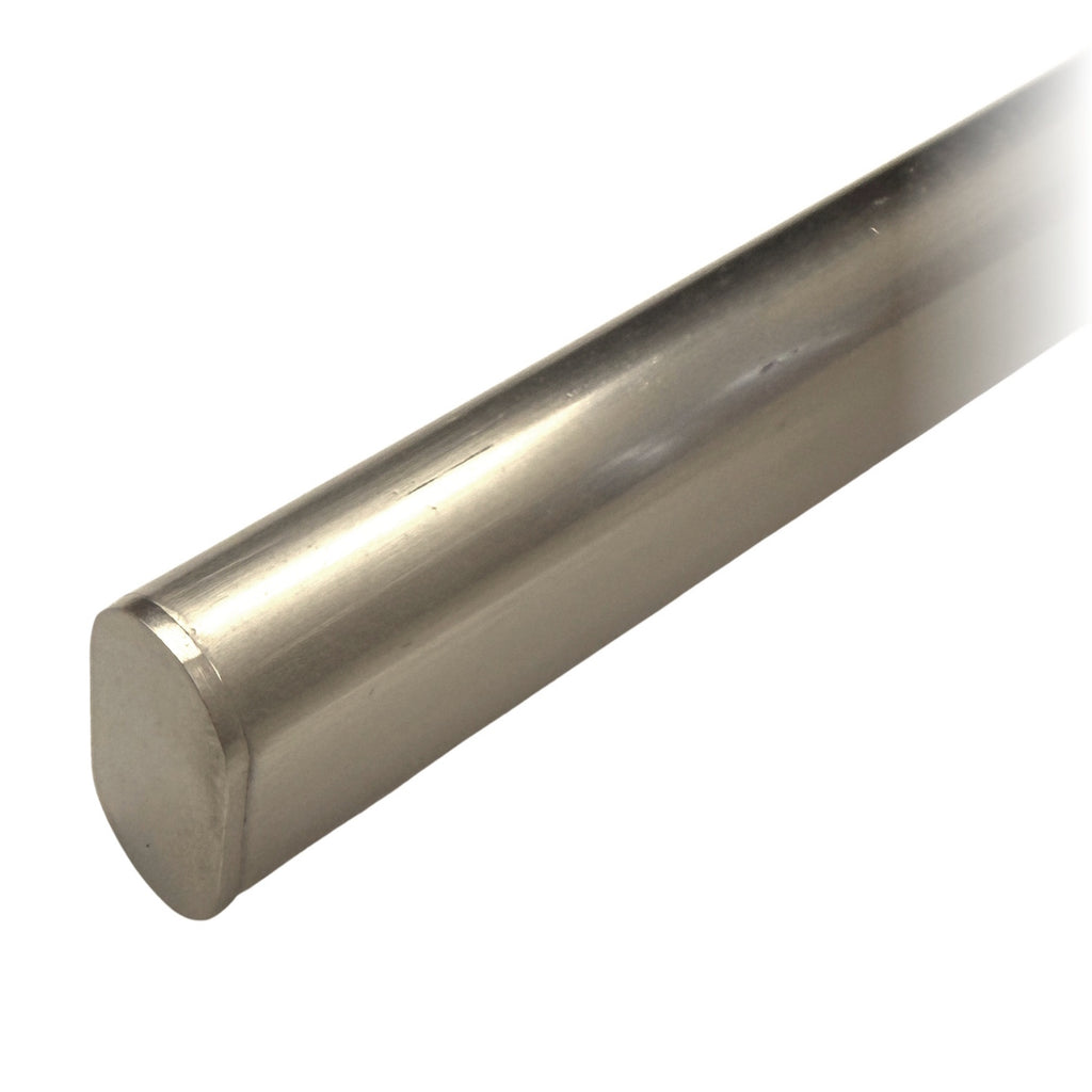Oval satin nickel rod with end cap installed