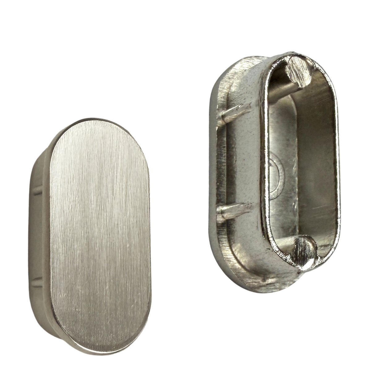 Satin nickel oval closet rod end caps
