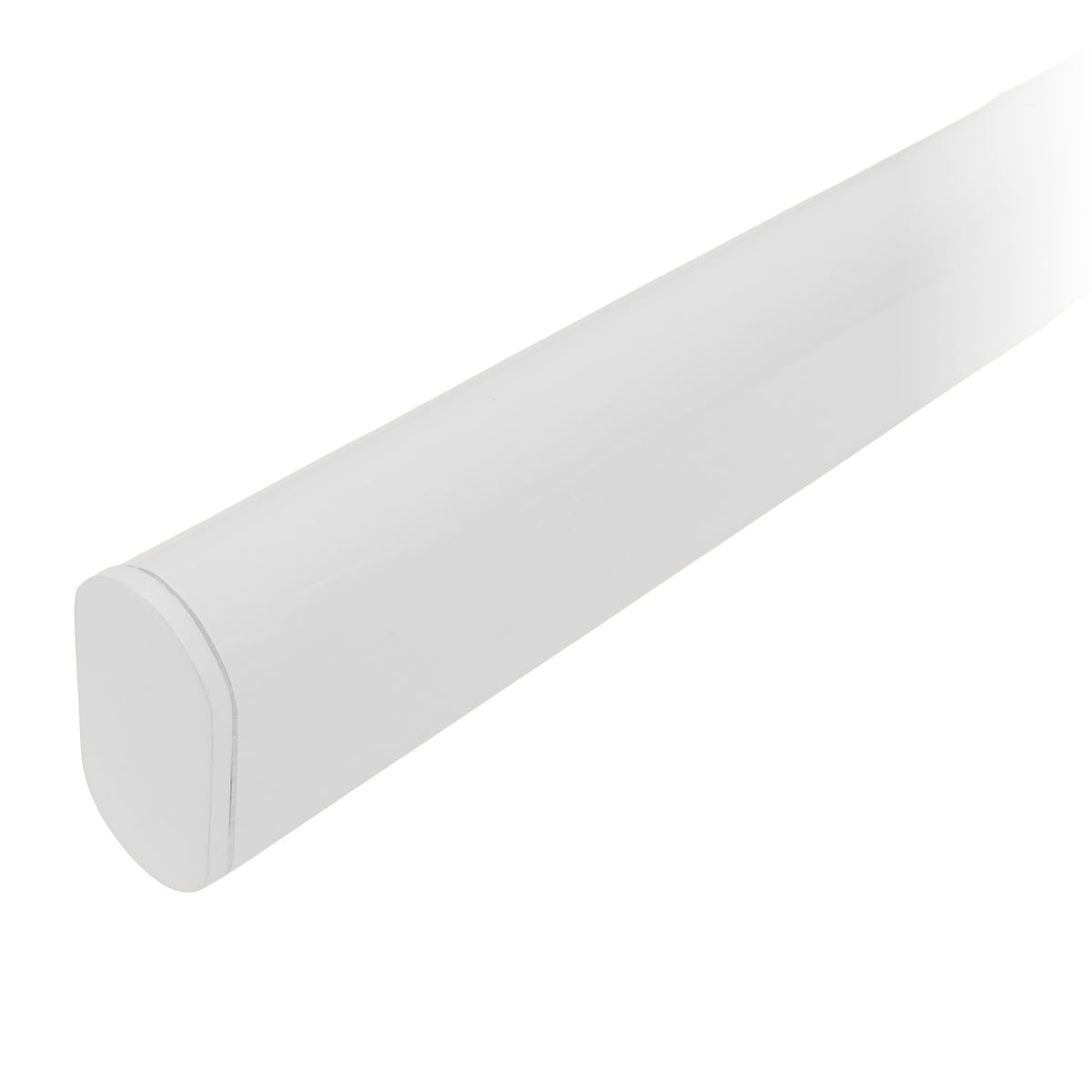 Oval white rod with end cap installed
