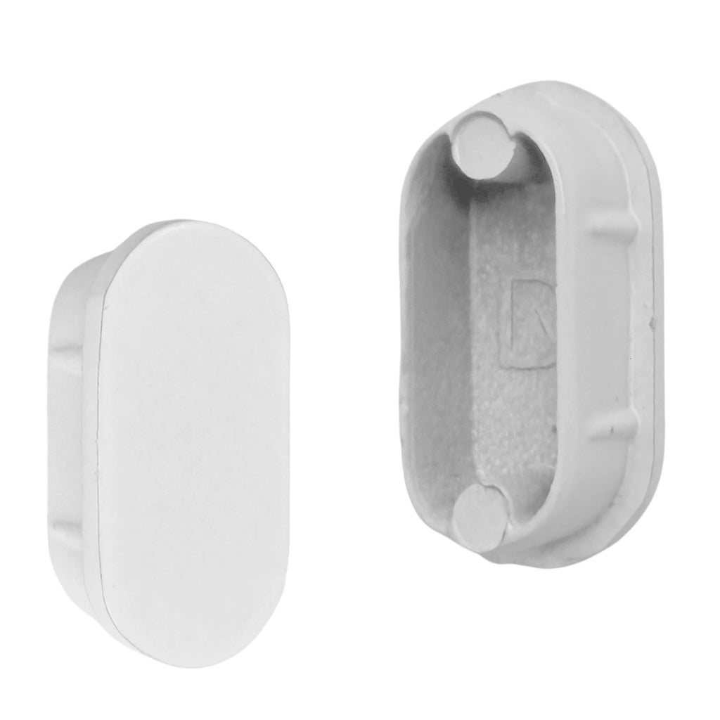 Gloss white oval closet rod end caps