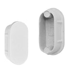 Gloss white oval closet rod end caps