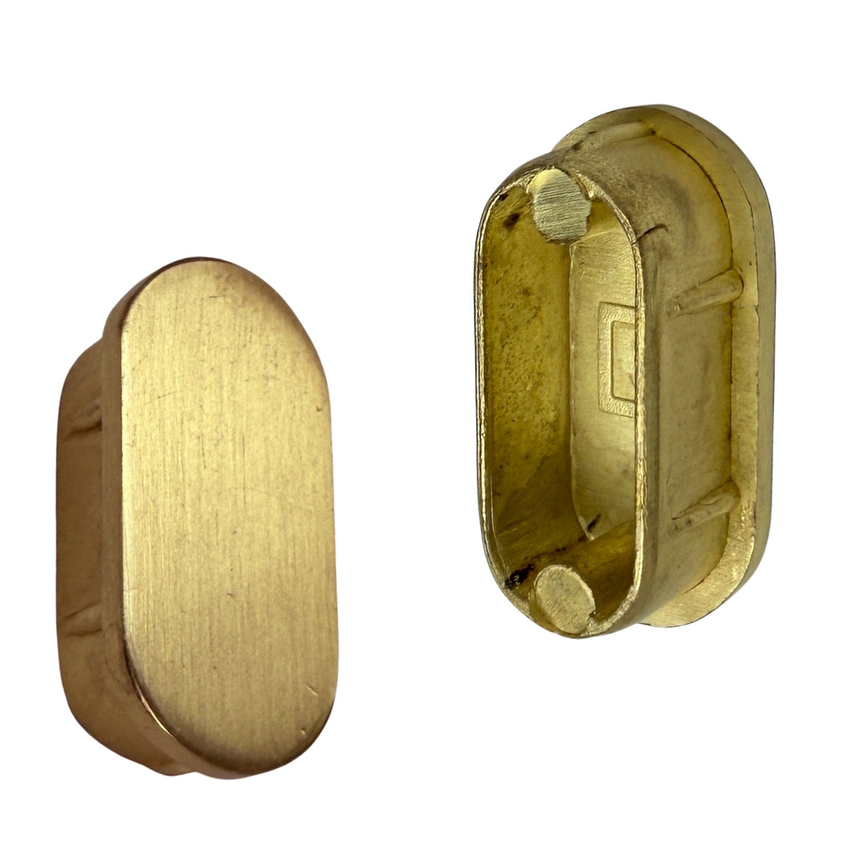 Satin brass oval closet rod end caps