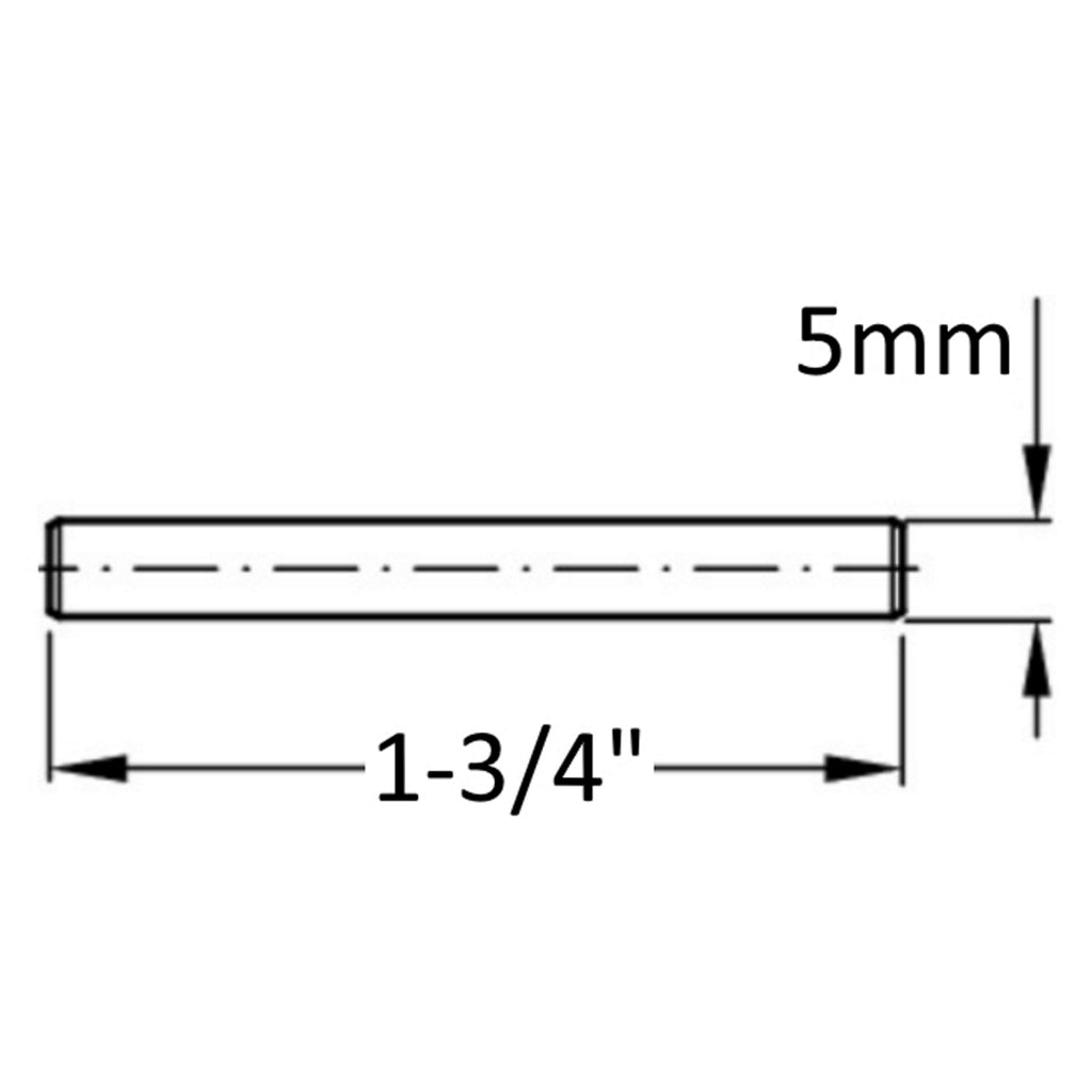 Polished Nickel 5mm Long Cylinder Shelf Support Pegs (25 Pack) - specifications