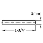 Polished Nickel 5mm Long Cylinder Shelf Support Pegs (25 Pack) - specifications
