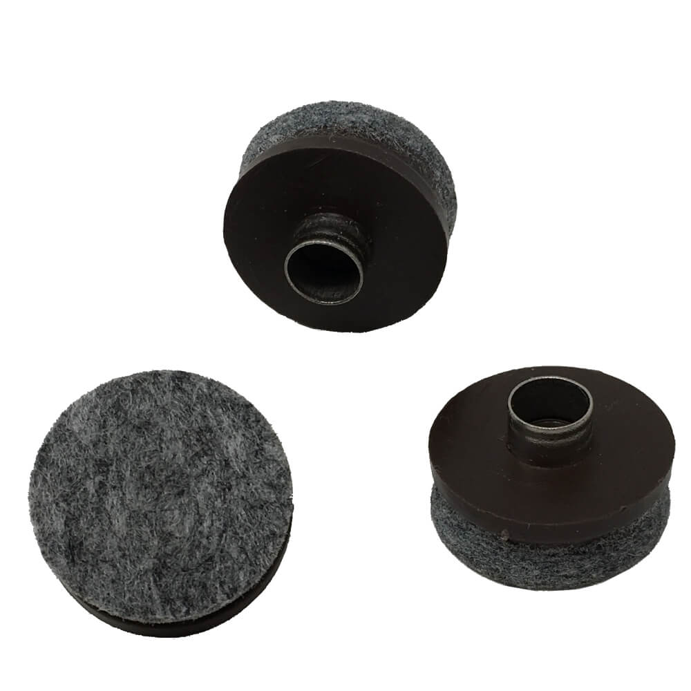 Espresso 1" Hollow Nail Felt Chair Glides (16 Pack)