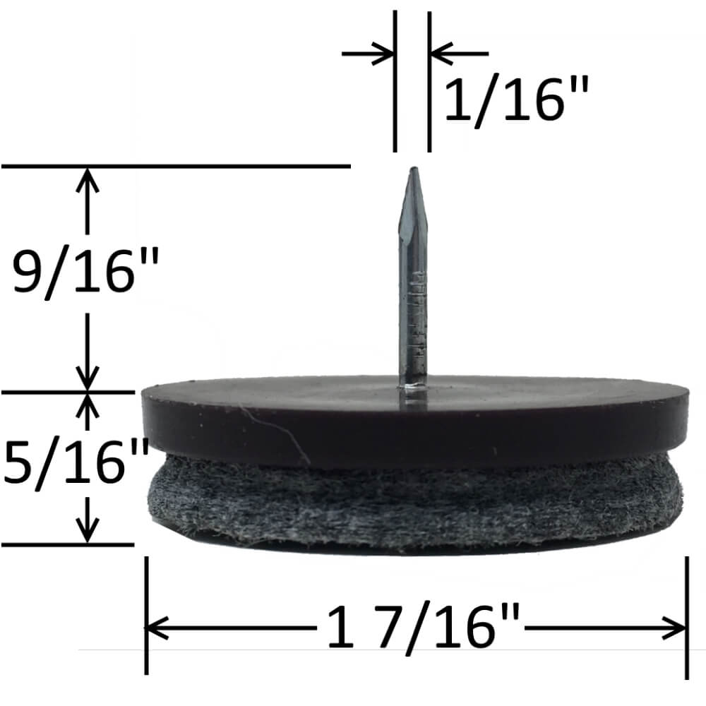 Espresso 1-7/16" Nail-On Felt Glides (16 Pack) - view 2
