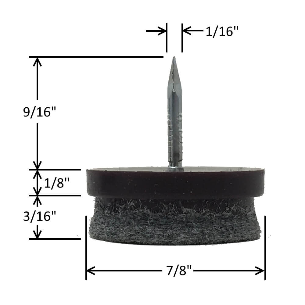 Espresso 7/8" Nail-On Felt Glides - view 2
