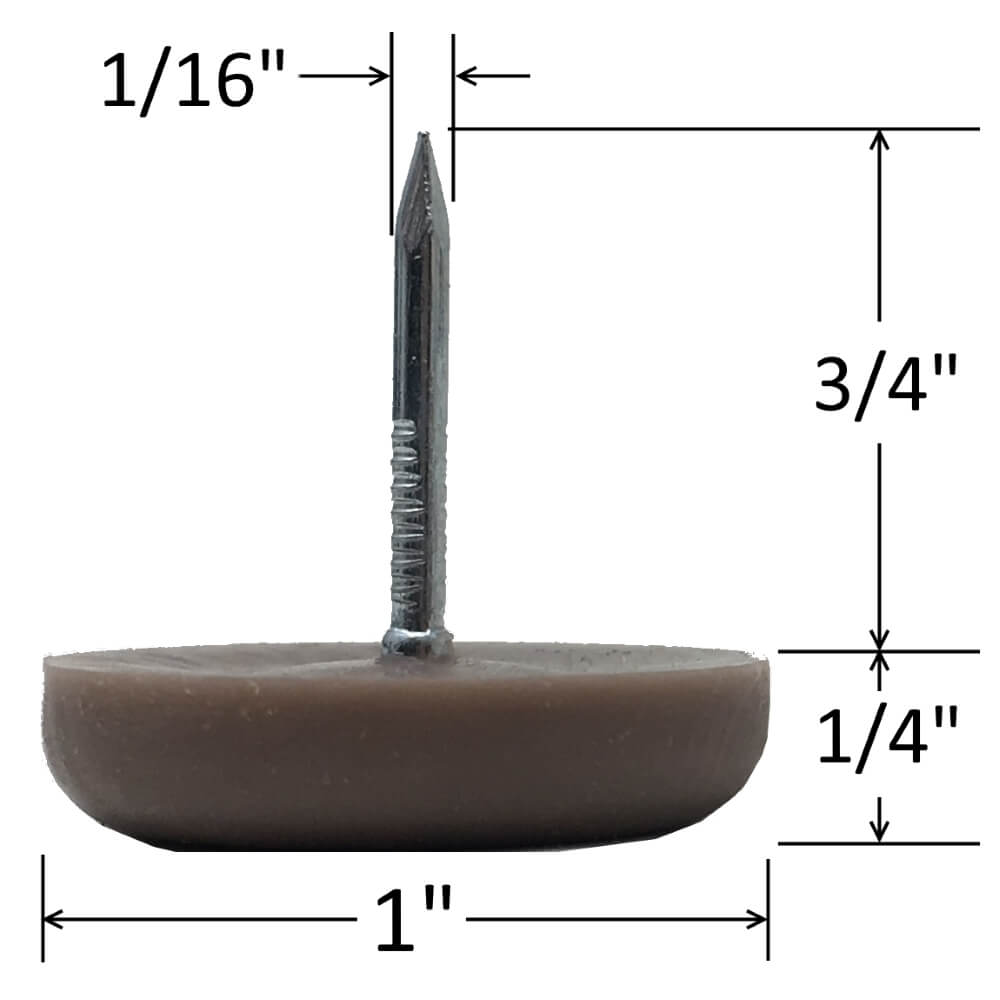 Brown 1" Nylon Furniture Glides (25 Pack) - view 2
