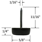 Black 5/8" Nylon Furniture Glides (25 Pack) - view 2