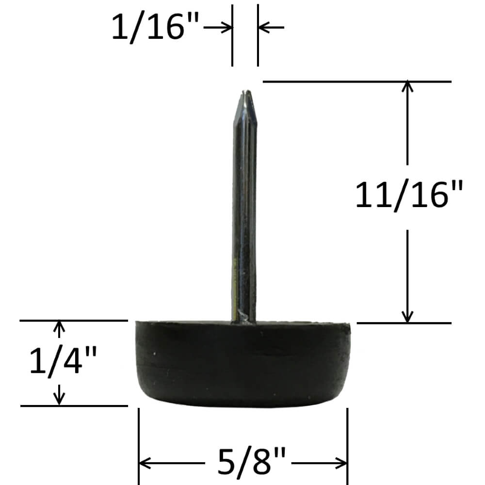 Black 5/8" Nylon Furniture Glides (25 Pack) - view 2