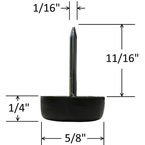 Black 5/8" Nylon Furniture Glides (25 Pack) - view 2