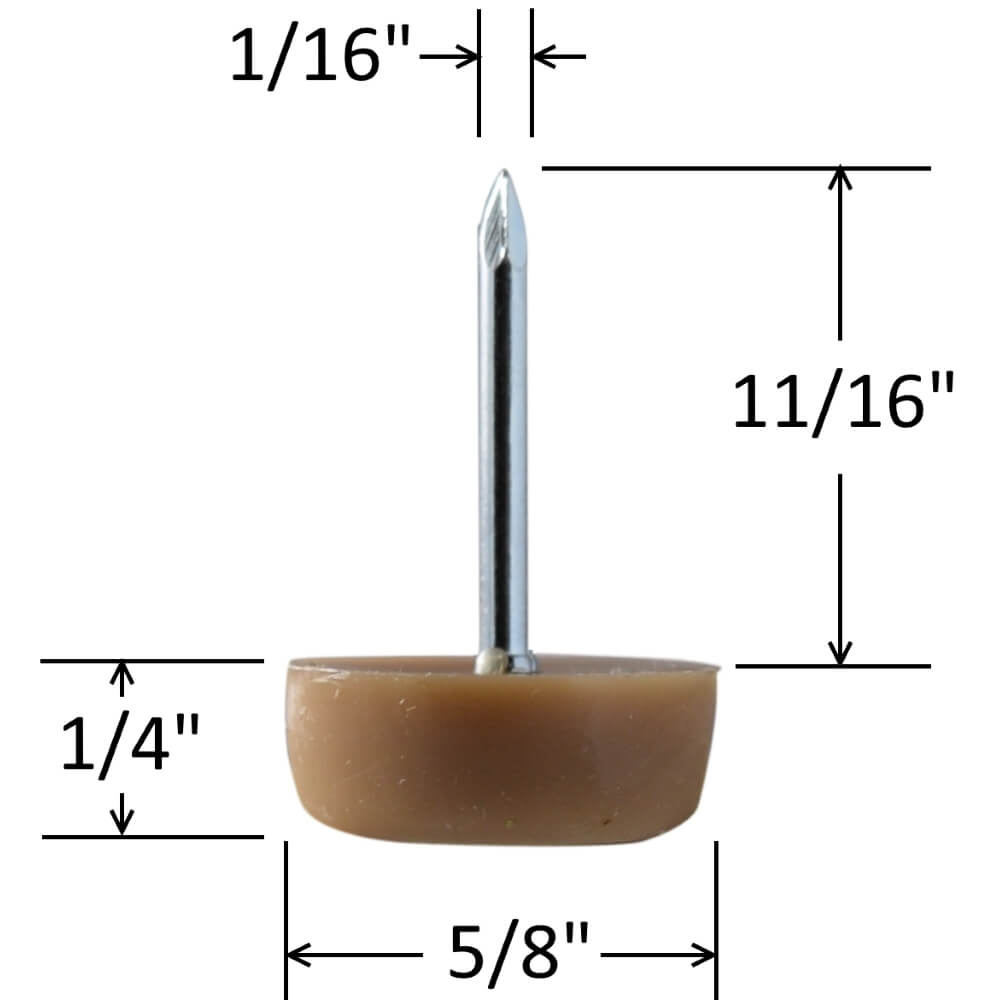Brown 5/8" Nylon Furniture Glides (25 Pack) - view 2