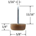 Brown 5/8" Nylon Furniture Glides (25 Pack) - view 2