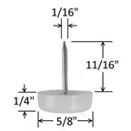 White 5/8" Nylon Furniture Glides (25 Pack) - view 2