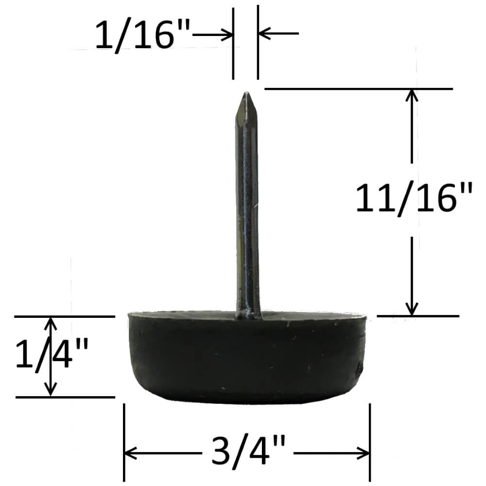 Black 3/4" Nylon Furniture Glides (25 Pack) - view 2