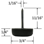Black 3/4" Nylon Furniture Glides (25 Pack) - view 2