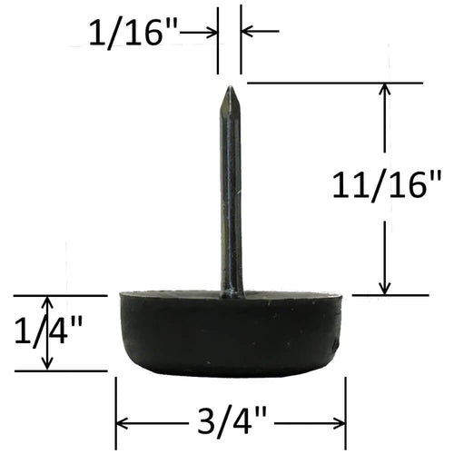 Black 3/4" Nylon Furniture Glides (25 Pack) - view 2