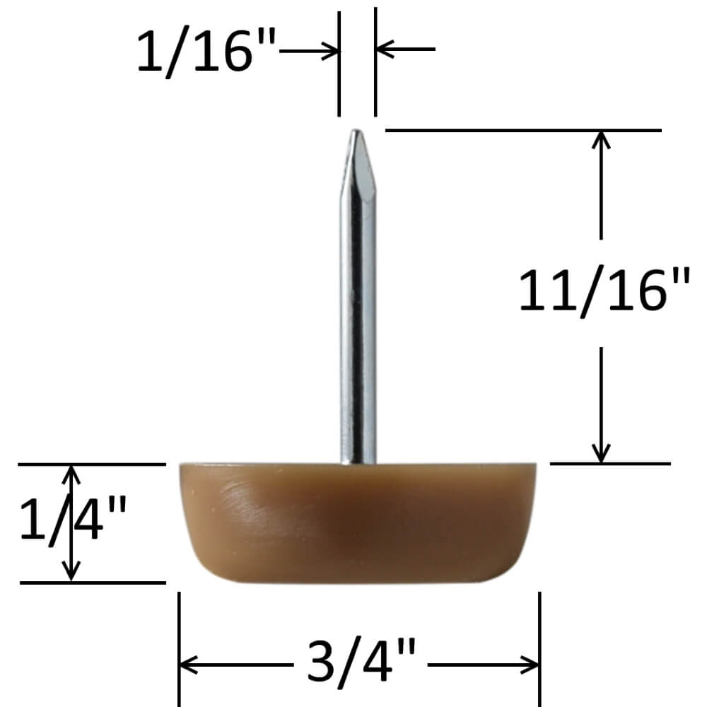 Brown 3/4" Nylon Furniture Glides (25 Pack) - view 2