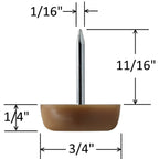 Brown 3/4" Nylon Furniture Glides (25 Pack) - view 2