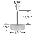 White 3/4" Nylon Furniture Glides (25 Pack) - view 2