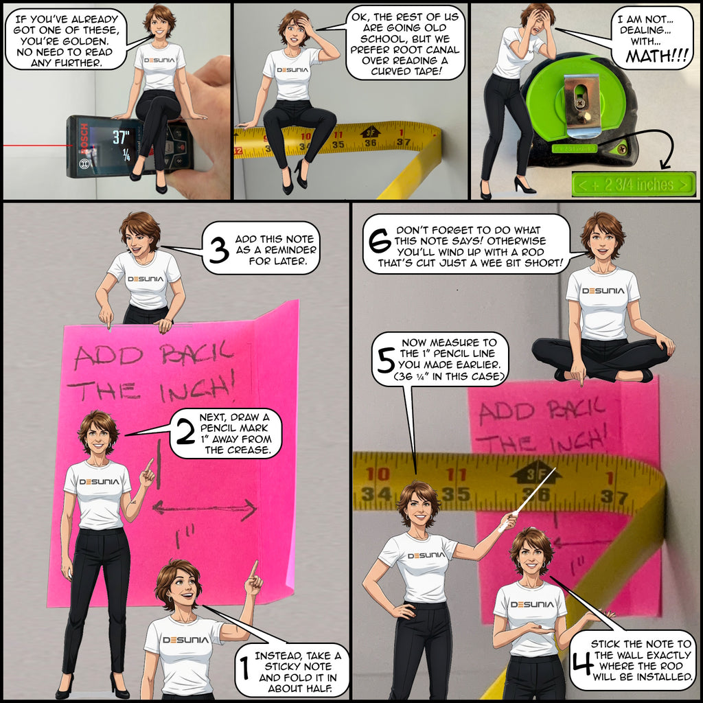 Custom cut oval closet rod installation overview and features illustration
