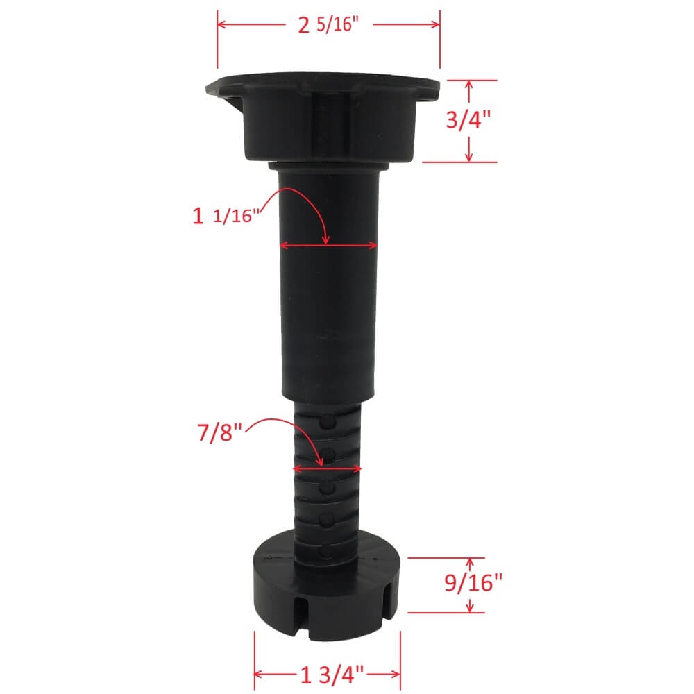 Cabinet leveler leg detail