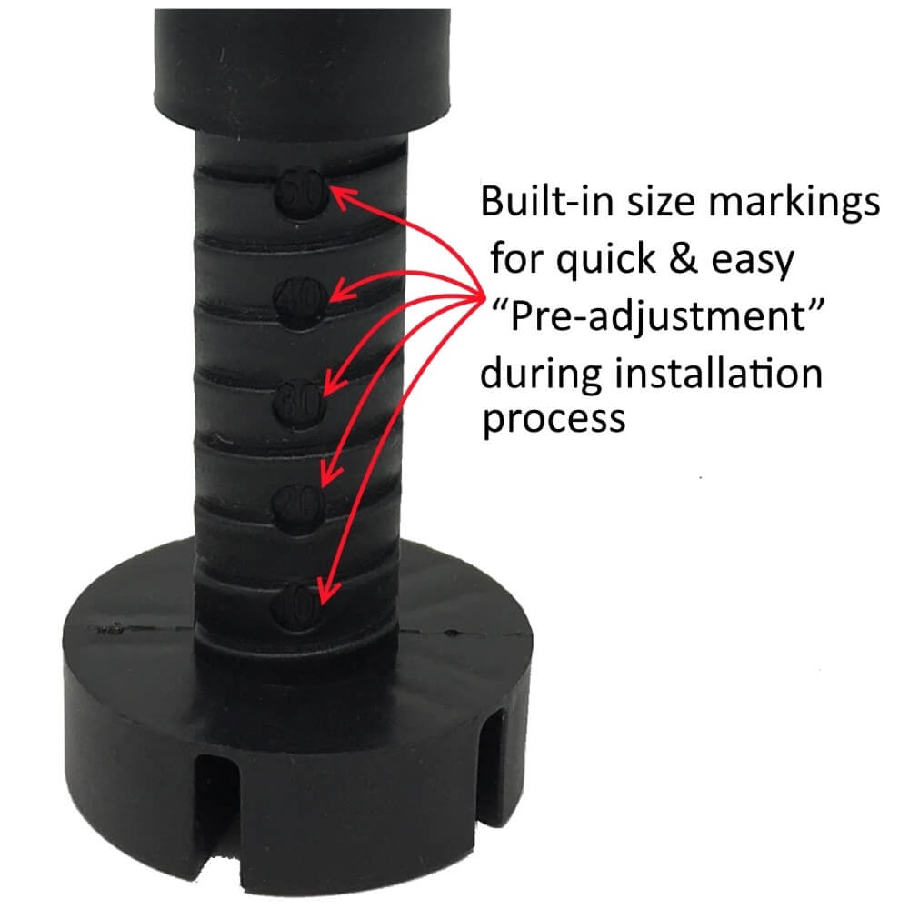 Cabinet leveler leg detail