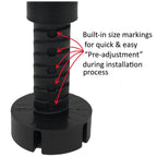 Cabinet leveler leg detail