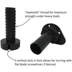 Cabinet leveler leg detail