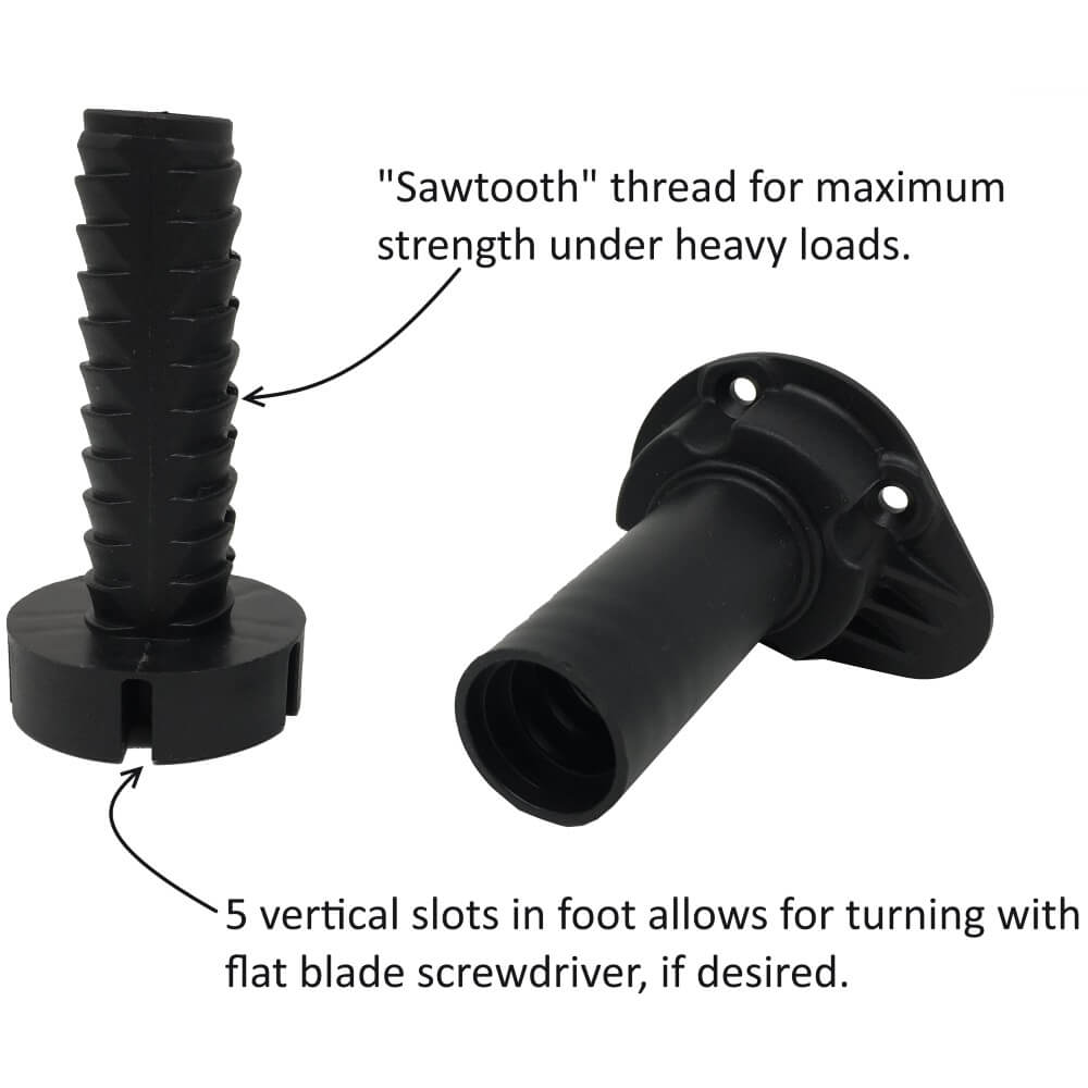 Cabinet leveler leg detail