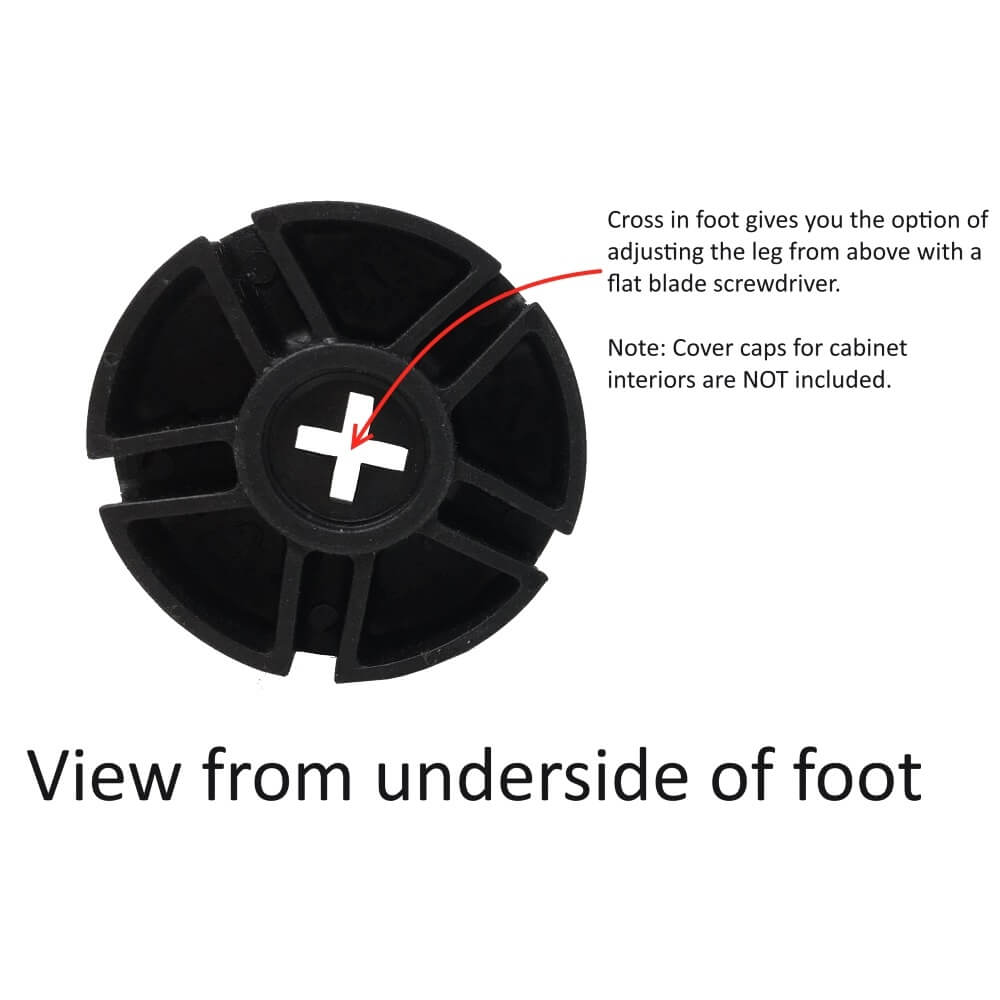 Cabinet leveler leg detail