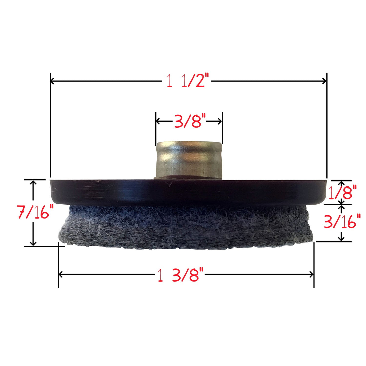 Espresso 1-1/2" Hollow Nail Felt Chair Glides (16 Pack) - specifications