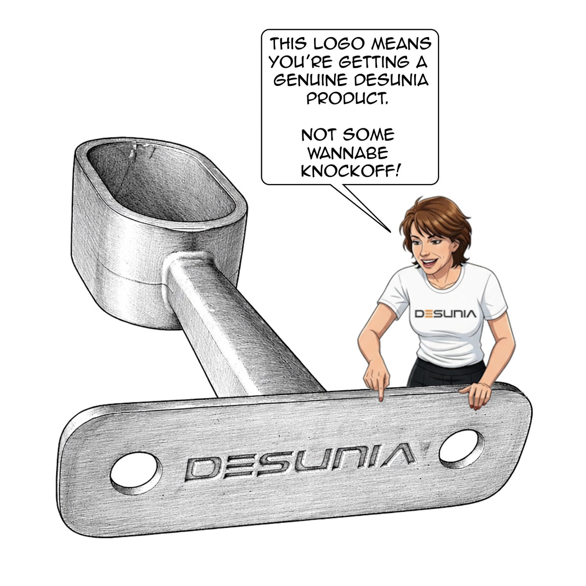 Desunia logo on Desunia Top Mount Bracket