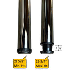 Chrome table leg height adjustment range