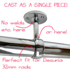 chrome round closet rod mid support hanger 1 cast piece design