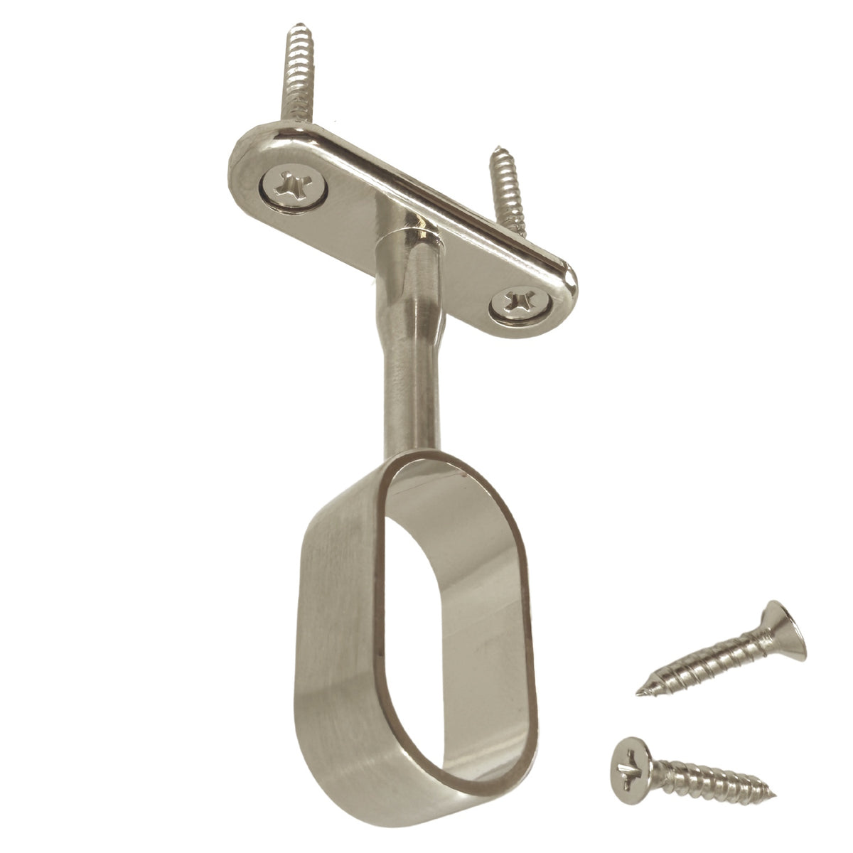 Satin nickel oval closet rod mid hanger