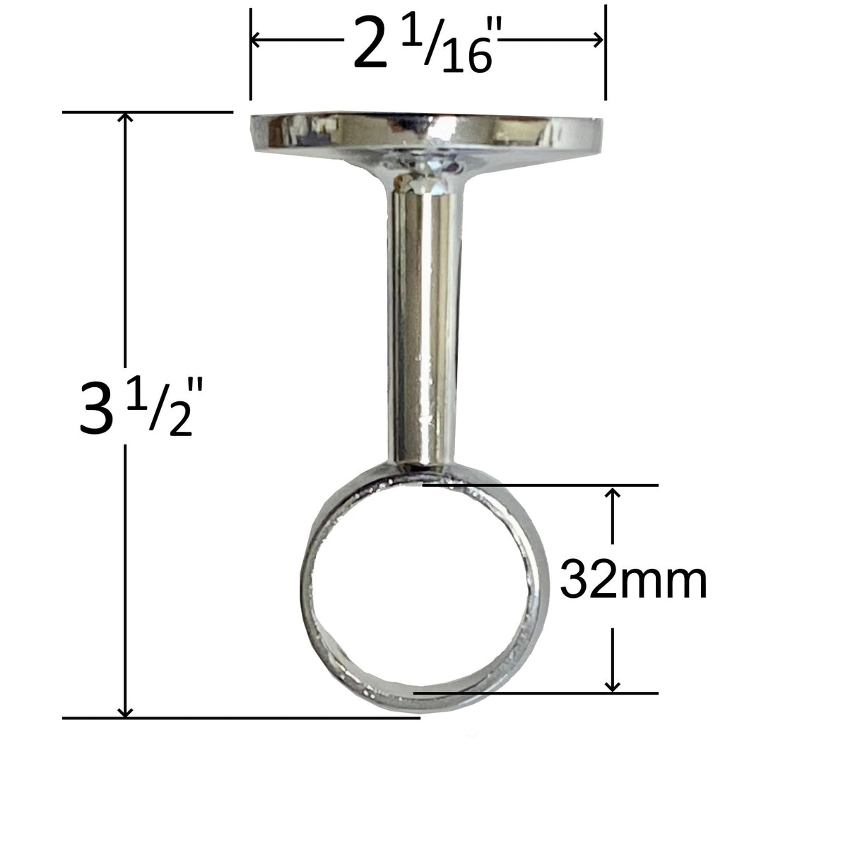chrome round closet rod mid support specs