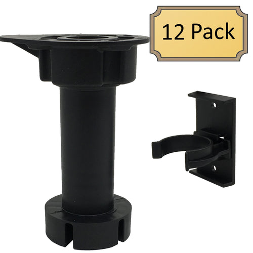 Adjustable cabinet leveler legs, 12 pack