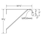 Dimensions of the adjustable closet shelf and rod bracket