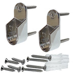 Chrome oval closet rod brackets with screws and anchors included