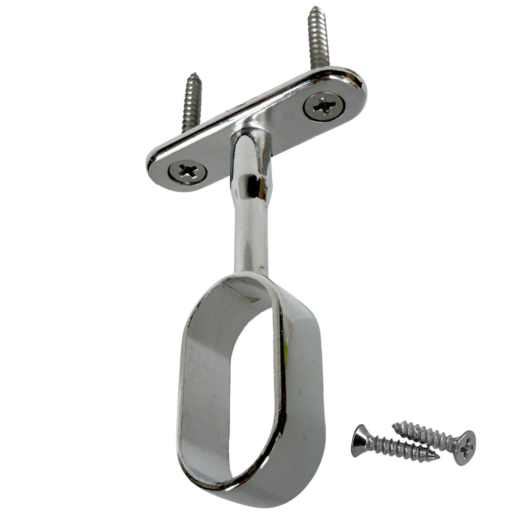 Chrome oval closet rod mid hanger