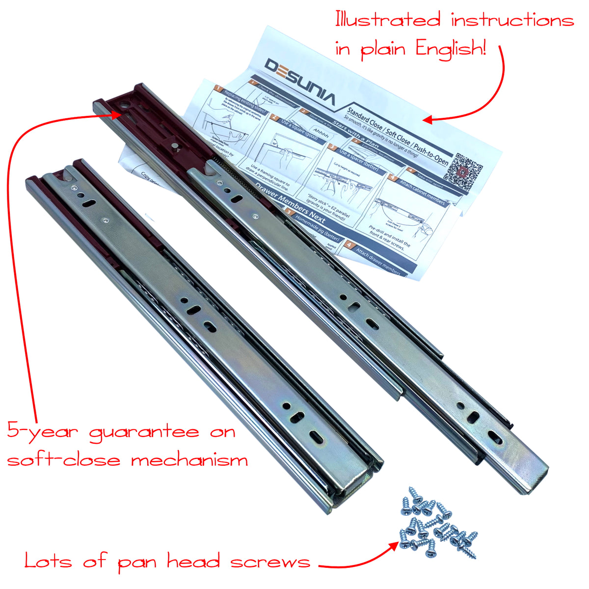 Soft-close drawer slides instructions