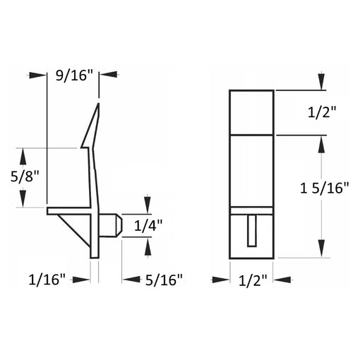 Beige 1/4" Self-Locking Shelf Support Pegs (25 Pack) - specifications