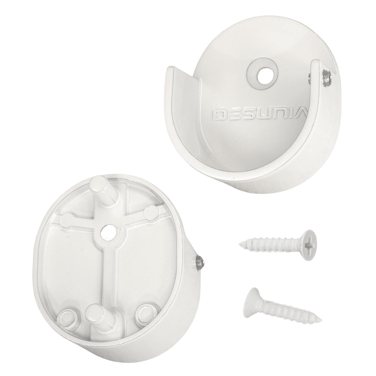 white closet rod wall brackets with rear pins