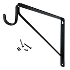 black fixed closet shelf and rod bracket with welded support