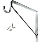 chrome fixed closet shelf and rod bracket with welded support