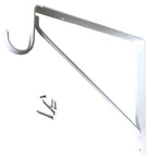 white fixed closet shelf and rod bracket with welded support